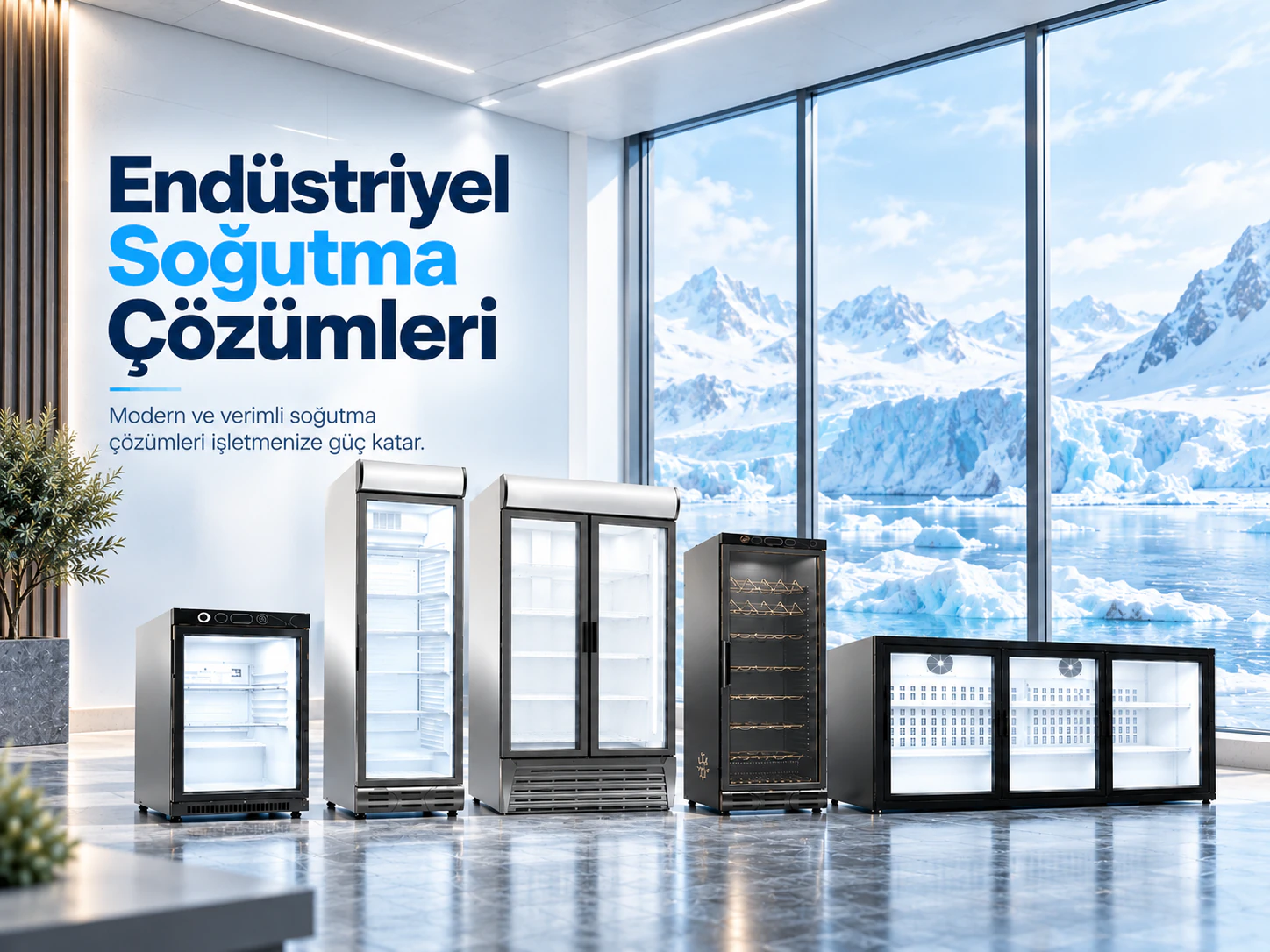 Endüstriyel soğutma çözümleri: cam kapılı teşhir dolapları, şarap dolabı ve tezgâh altı soğutucu